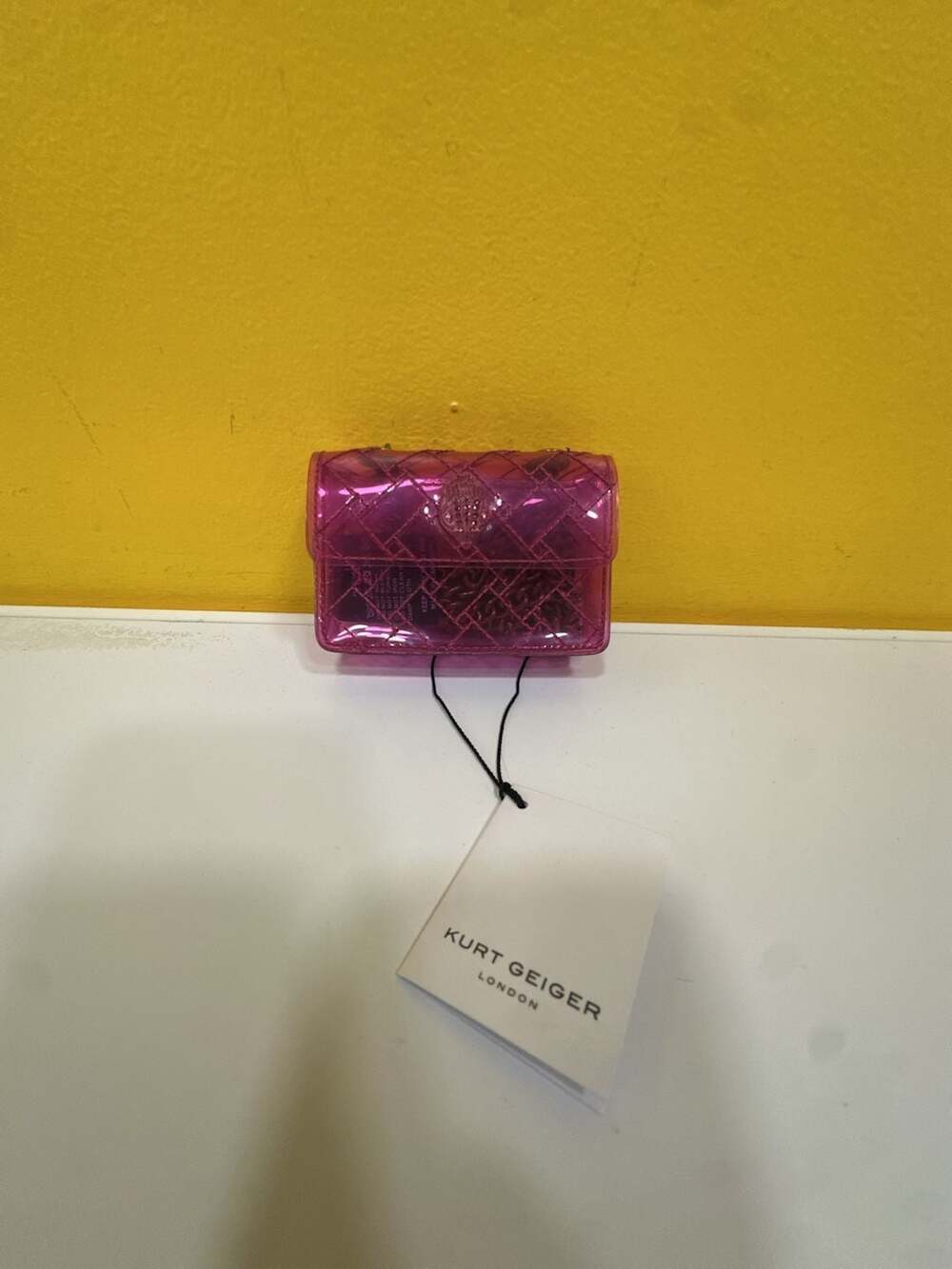 Kurt Geiger London Mini Kensington Transparent Pink Vinyl Crossbody Bag